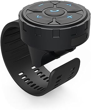 Shkalacar Media Button Remote Control, Bluetooth Steering Wheel Strap Type Phone Controller for Car Bike Motorbike, Compatible with iPhone Samsung Galaxy Any Android Device, Music and Call BT