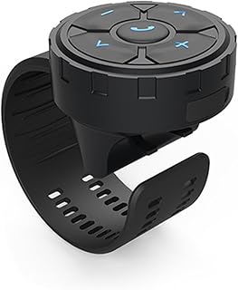 Shkalacar Media Button Remote Control, Bluetooth Steering Wheel Strap Type Phone Controller for Car Bike Motorbike, Compatible with iPhone Samsung Galaxy Any Android Device, Music and Call BT