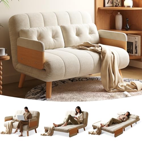 Vakdle Convertible futon Sofa Bed,Adjustable Backrest&Folding Bed, Modern Comfy Chair