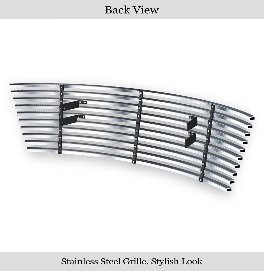 APS Premium Stainless Steel Silver Horizontal Billet Grille Grill Insert Compatible with Chrysler PT Cruiser 2000 2001 2002 2003 2004 2005 Lower Bumper N19-C37566R