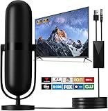 keidns 2024 Upgraded TV Antenna Indoor with 650+ Miles Coverage Range Supports 2K 4K for Smart TV and Local Channels, with Signal Amplifier and 18ft HD Cable, Large