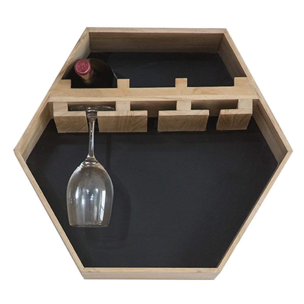 Casier à vin en bois hexagonal pour gagner de la place au mur