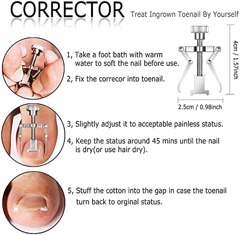 7 PCS Thick Ingrown Toenail Clipper Kit with Nail Clippers, Toenail Lifter, Cuticle Cutter, Nail File, Toenail Corrector, PU Leather Case for Ingrown Thick Hard Toe Nail Fingernail