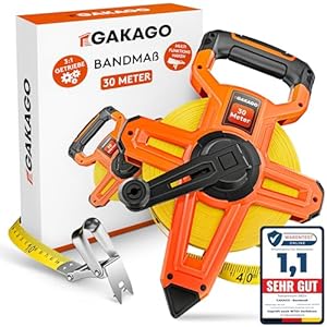 Gakago Bandmaß 30m Rollmaßband