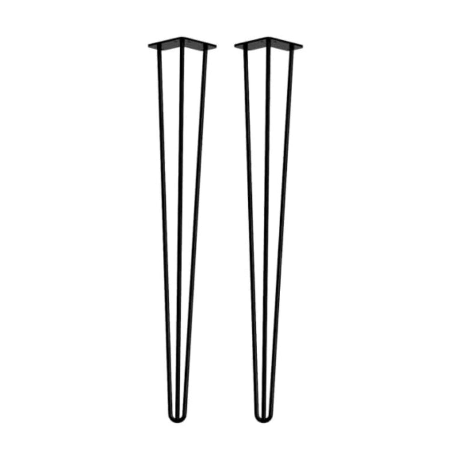 Masterplank Hairpin Legs with Screws, 75 CM Set of 2 - Heavy Duty DIY Furniture Metal Table Legs for Wooden Shelves, Desk, Bench, Coffee Table Dining Table, Drawers - Indoor & Outdoor Modern Style