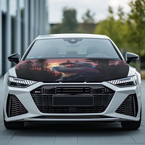 Image of Capybara Car Hood Cover All Weather Protection Automotive Exterior Accessories Universal Fit Hood Covers for Cars, Trucks, SUV, or Van Full Coverage with Elastic Band