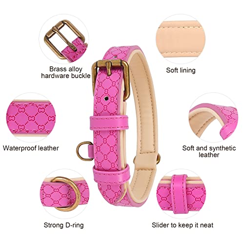 Basic Classic Luxury Padded Leather Dog Collar - Rust Proof Brass Strong Leather Collar Heavy Duty Alloy Hardware Best for Small, Medium, Large Dogs - Image 4