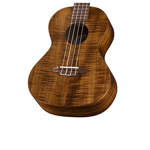 Luna Uke Flamed Acacia Tenor Ukulele with Gigbag, 18 Frets, 'C' Shape Neck, Walnut Fretboard, Satin Natural - Image 3