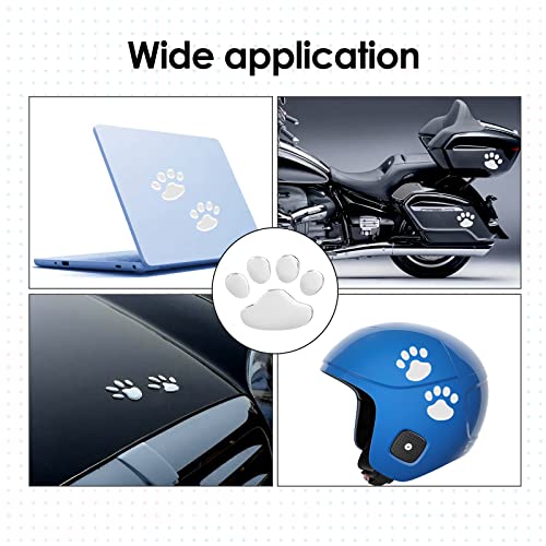 Cueclue 2 Pcs 3D Chrome Dog Paw Footprint Sticker, Auto Decoration Decal, Body Styling Decal, Car Anti-Scratch Sticker, Universal For Car Bumper Window Laptops Luggage (Silver) #TOP5