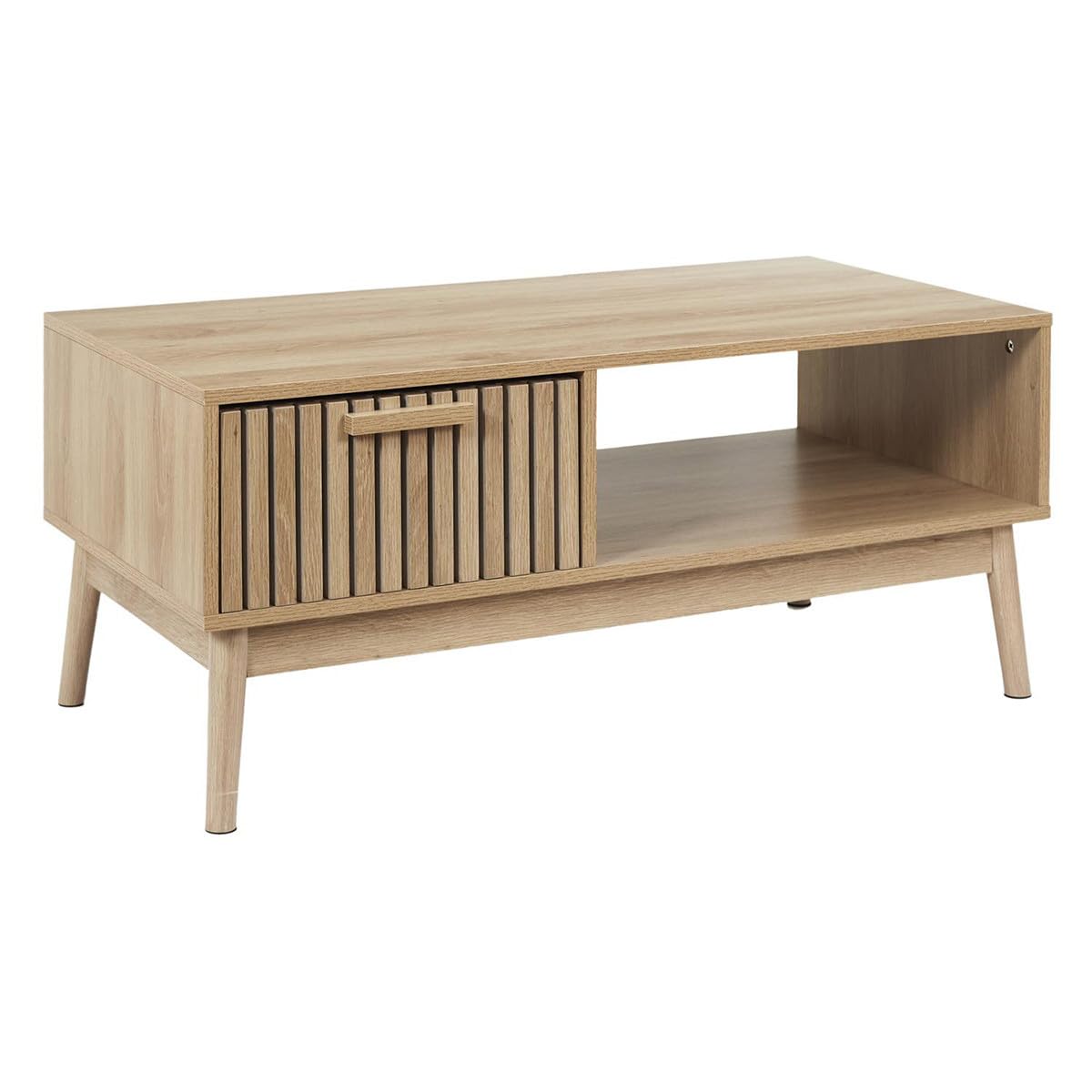 AltoBuy PAJAN - Ensemble Salon Complet Effet Bois avec Tasseaux