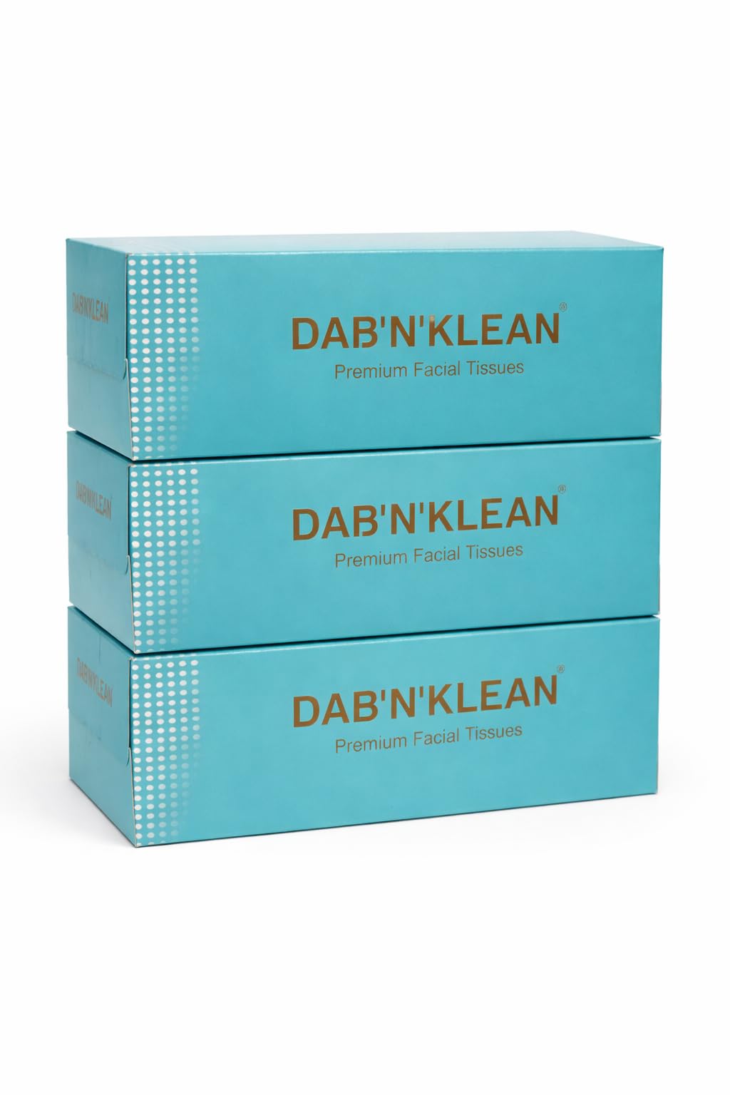 Dab N Klean 2 Ply Facial Tissue Box | Ultra-Soft, Absorbent | 100% Natural Virgin Pulp | Disposable Tissues for Home, Office, Car | 100 Pulls/200 Sheets/Box (Blue, 3 Boxes, 600 Sheets)-image-0