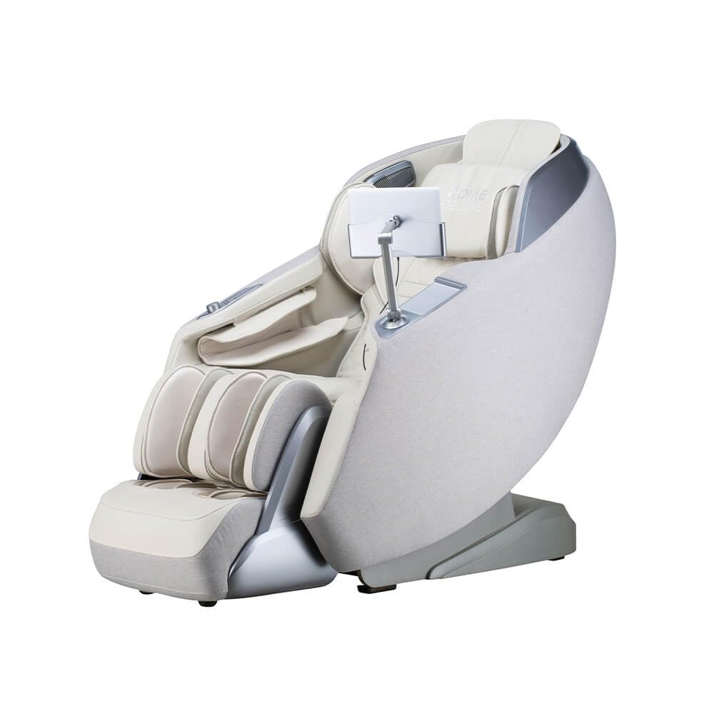 Home Deluxe Massagesessel Alvina mit Premium Webstoffpolsterung Grau 157 x 76,7 x 116 cm | 4D Massagetechnologie, 24 Massageprogramme, Wärmefunktion
