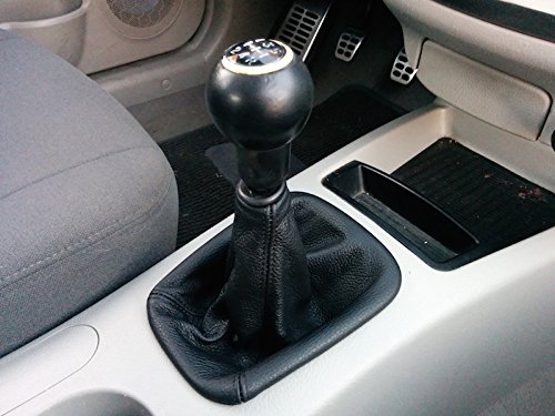 RedlineGoods Shift Boot Compatible with Kia Spectra5 2005-09. Tailor Made - not Universal. Genuine top-Grade Italian Black Suede (Alcantara) with Blue Thread