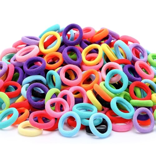 Image of 120 Pcs Baby Hair Ties, Cotton Toddler Hair Ties for Girls and Kids, Multicolor Small Seamless Hair Bands Elastic Ponytail Holders,Bright Color | Multicolor Small Seamless Hair Bands Elastic Ponytail Holders,Bright Color
