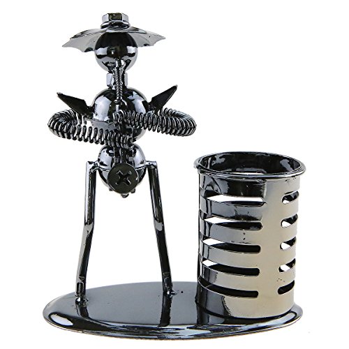 Music Musician Theme Iron Hat Man Art Steel Metal Creative Personality Pen Holder Pencil Holder Cup Pot Office Students Desktop Music Decoration Decor Toy Gift Ornaments(A2008 Saxophone)