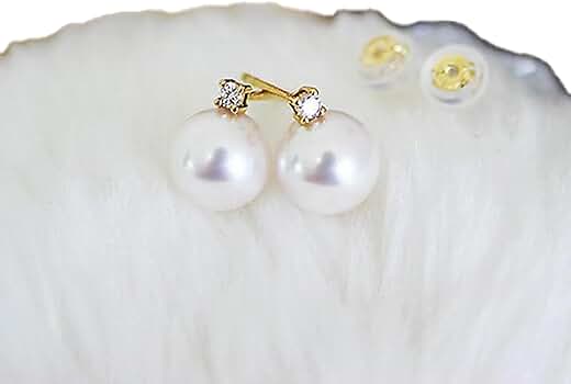 Amazon | 志摩産 アコヤ真珠 【大珠8ミリ ピアス (K18 YG / K18 WG