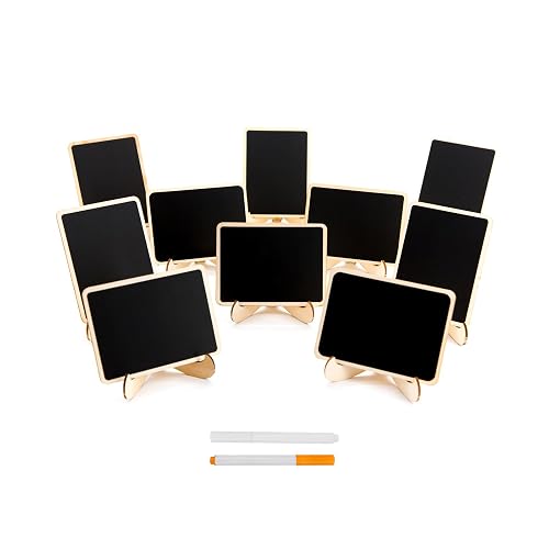 DSTELIN 10 Pack Mini Chalkboards Signs with Easel Stand, Small