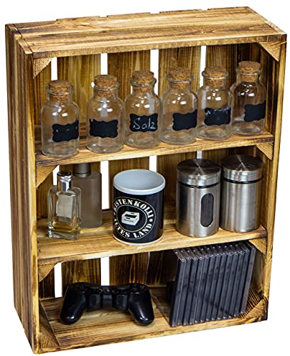 Kistenkolli Altes Land geflammte flache Obstkiste Wilma mit zwei...