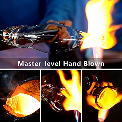 Hand Blown Red Wine Glasses Set Of 4 – 23 Oz Burgundy Wine Glasses With Long Stem – Lead-Free Premium Crystal Wine Glass – Unique Gift For Wedding, Anniversary, Christmas – Clear #TOP1