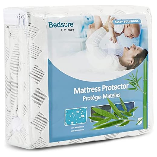 Bedsure 100% Waterproof Mattress Protector Queen Size Mattress Cover Cooling Breathable Mattress Pad Cover Fits Up 18 Inch Deep Pocket, 3D Air Fabric Viscose from Bamboo Mattress Protector