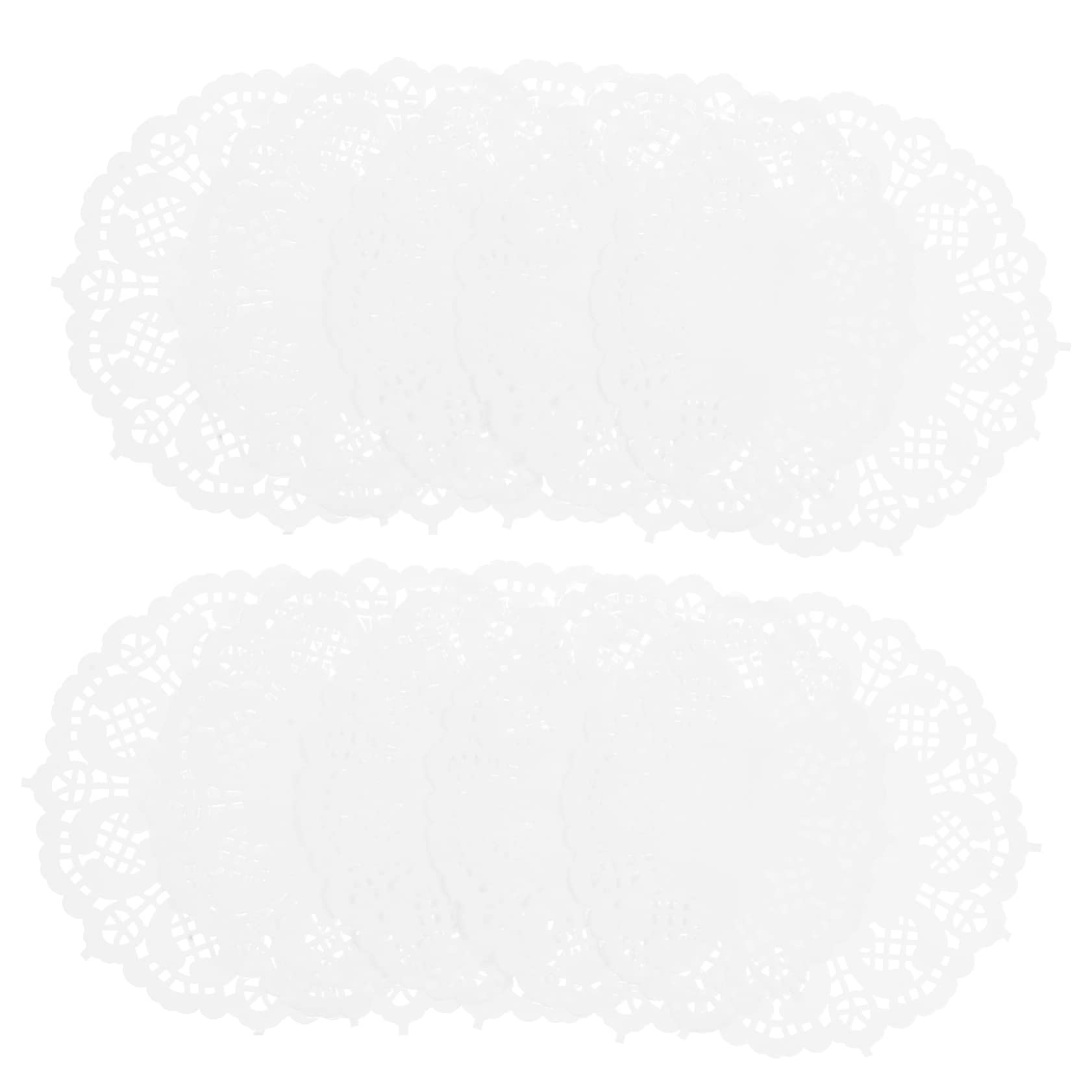 PRETYZOOM 100pcs Round Lace Paper Doilies Oil Absorbing Cake Paper Pads for Desserts Baked Treats