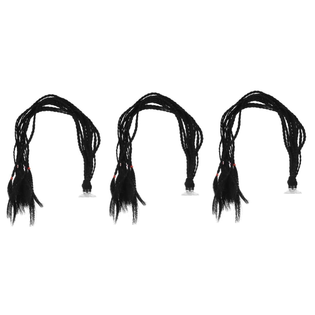 SOLUSTRE 3pièces Casque Décoratif avec Tresse De Queue De Cheval à Ventouse pour Et Ski Accessoire pour Adultes Plusieurs