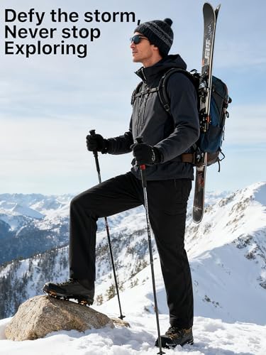 FREE SOLDIER Herren Winter Thermo Skihose Softshell Vlies Gefüttert Outdoor Hose Taktische Wasserdicht Langlaufhose für Jagd Trekking und Fahrrad