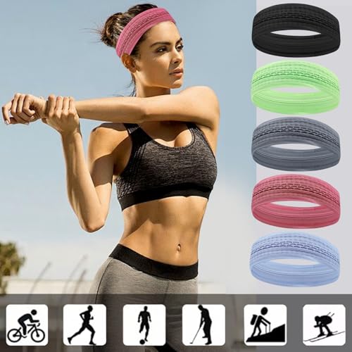 Image of Workout Headbands Non Slip Headband Sport Headbands Sweatbands Elastic Sport Hair Bands for Sports Travel Indoor Fitness Gym