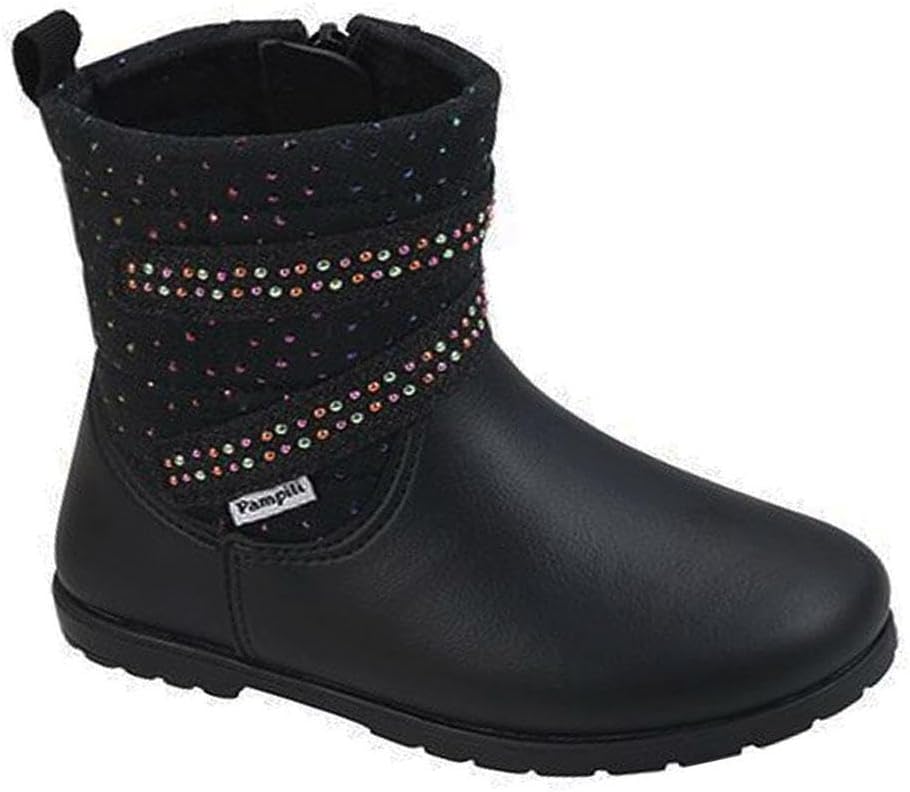 Bota Infantil Menina Pampili Tachas Preta Rubi Tamanho:22