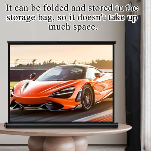 Pantalla de proyección portátil de plegado rápido con patas y bolsa de transporte, pantalla de proyección interior y exterior 4K 4:3/16:9 HD para cine en casa, sin arrugas y plegable (30in/4:3) miniatura 2