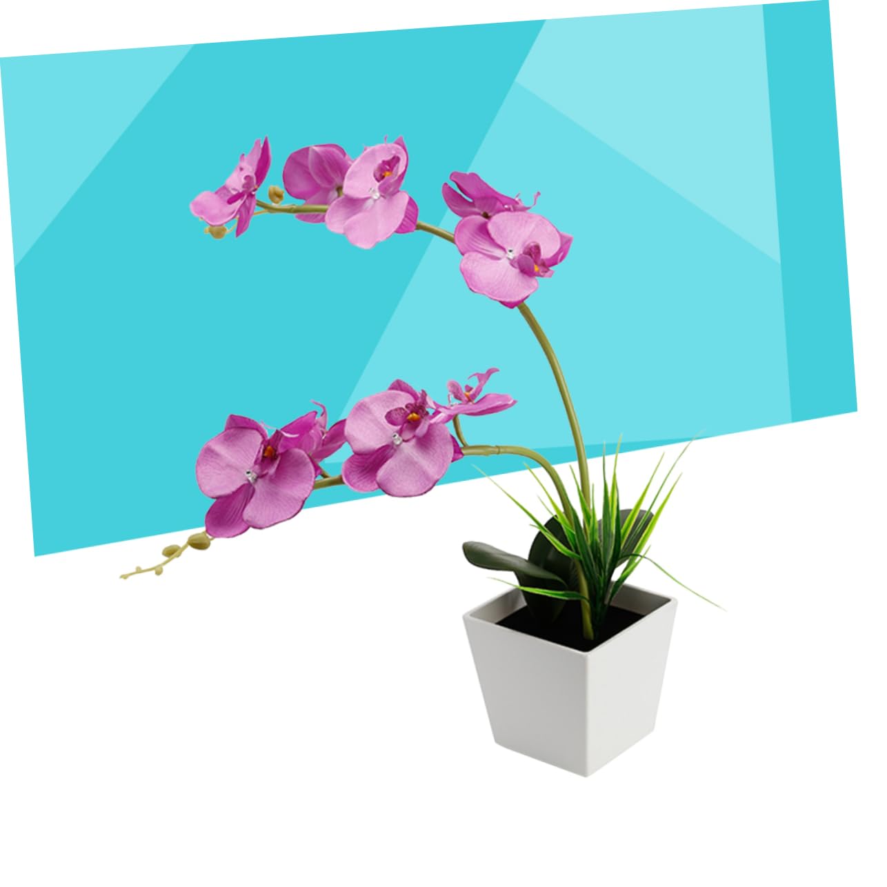 Zerodeko Lámpara LED de Orquídea Púrpura Flores Artificiales