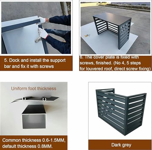 Cubierta de aire acondicionado para unidades exteriores mini split en aluminio gris 5
