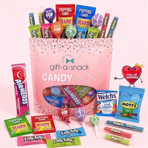 Image of Gift A Snack - Snack Box Candy Variety Pack Care Package + Greeting Card (Assortment) Graduation Birthday Sweet Treats Gift Basket, Office Food Assortments & Variety Gifts