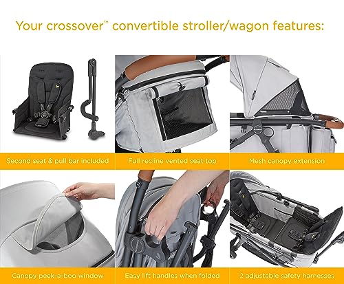 Larktale Crossover All-In-One Stroller And Wagon - Convert From A Single Baby Stroller To A Two Seater Pull Wagon With Canopy - Nightcliff Stone #TOP6