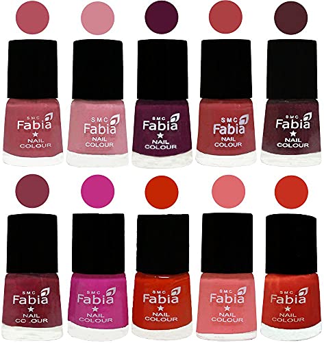 Image of ALL IN ONE (PACK OF 10), Long Lasting Glossy Nail Polish, 6 ml Each, All Vibrant Colours,02182