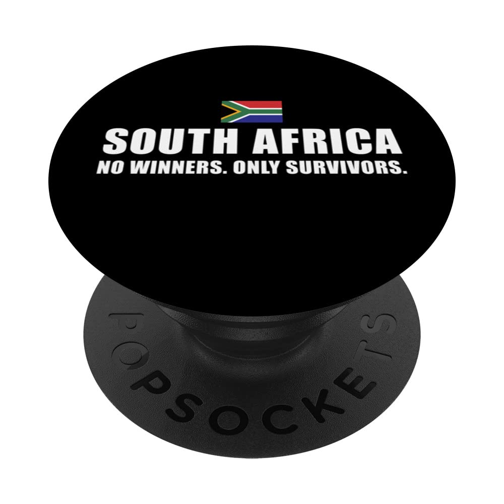 South Africa No Winners Only Survivors South Africa Rugby PopSockets Swappable PopGrip, Black