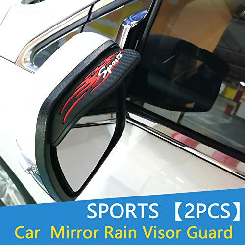 image for Voroly ​2 Pcs Side Mirror Rain Guard Universal Flame Sports Rubber S
