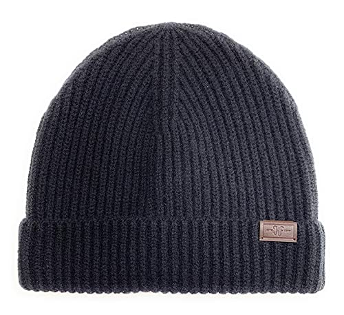 Hickey Freeman 100% Italian Cashmere Hat for Men – Ultra-Soft Men’s Knit Luxury Beanie, Black...