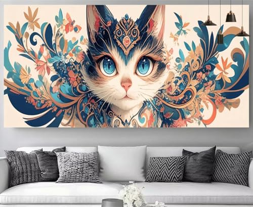 Activité Manuelle Adulte Broderie Diamant Chat pour Evacuer le Stress