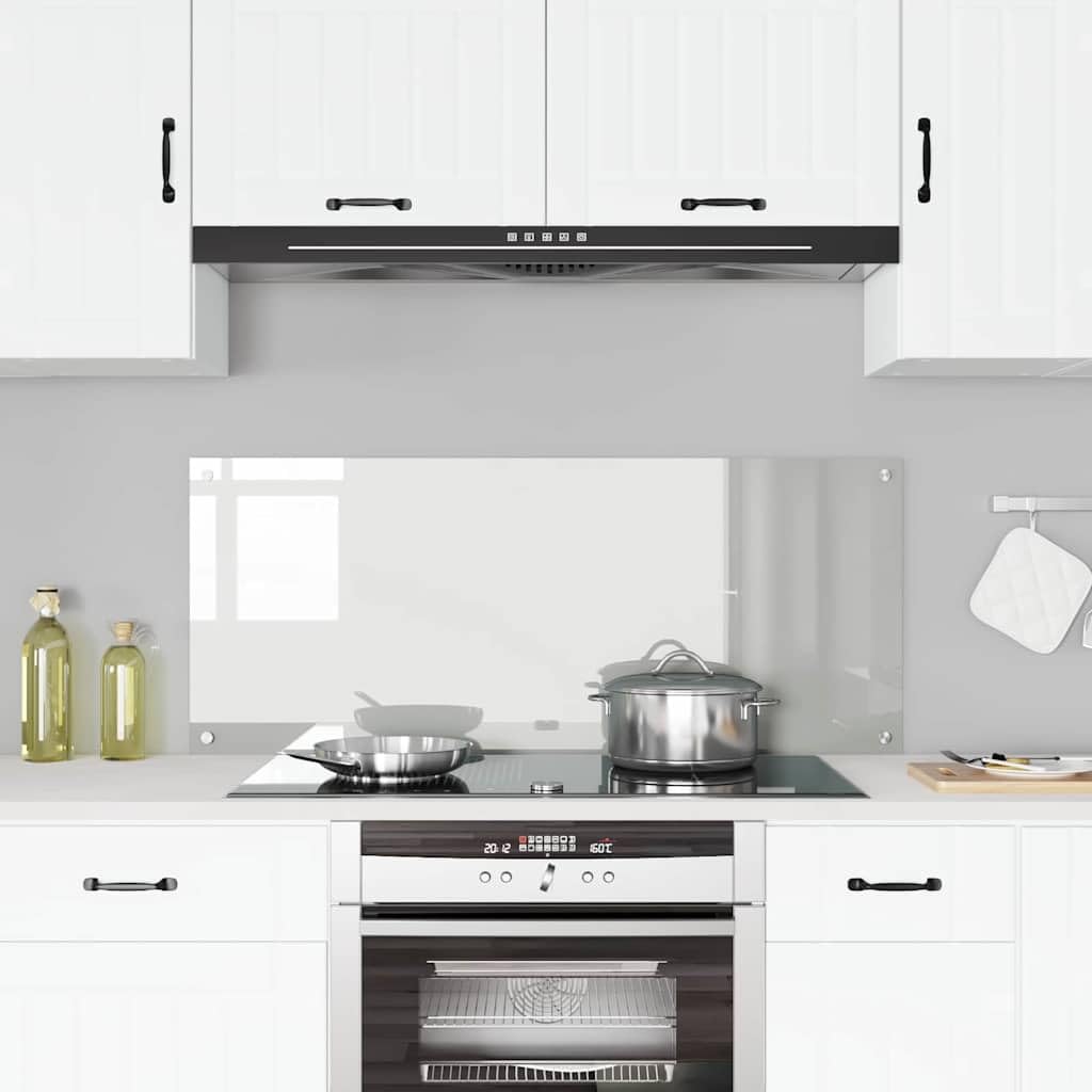 Küchenrückwand Transparent 120 x 50 cm Gehärtetes Glas, Modernes Küchenzubehör, Hitzebeständig, Ergonomisch, Platzsparend, Mit Montage, Für Kochen und Backen