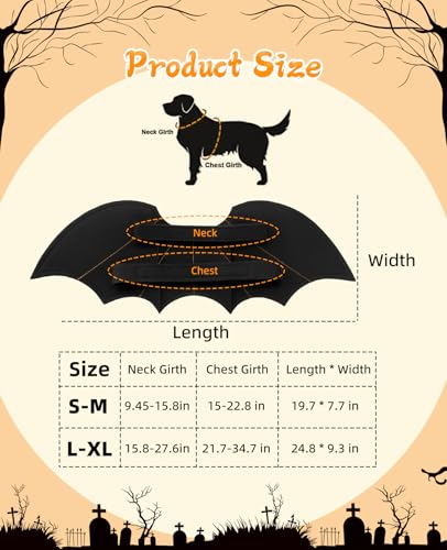 Disfraz Halloween alas de murciélago para perros S-M miniatura 2