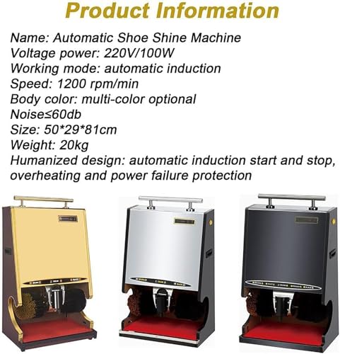Pulidora automática de Calzado con Doble Cepillo, Herramienta eléctrica para abrillantar Suelos de Uso Comercial, Motor de 1200 RPM, diseño Compacto para hoteles y oficinas.