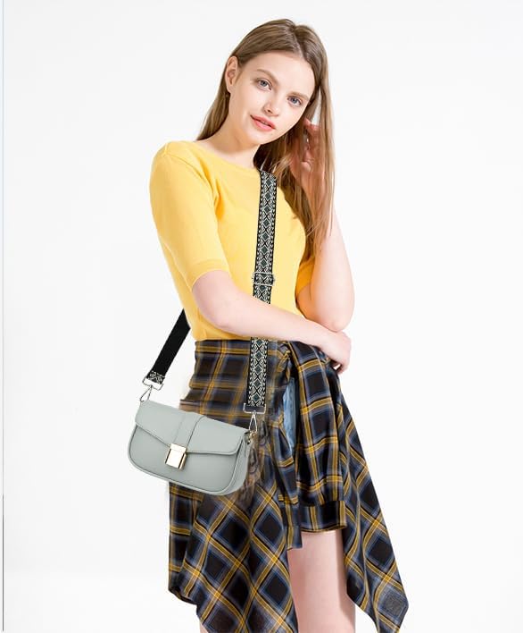 Crossbody Straps for Purses Silver Hardware Purse Strap Wide Shoulder Strap - Image 2