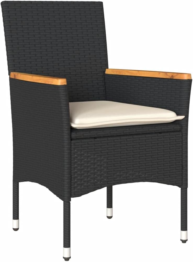 Garden Chair Black, Cream White,Stylish Outdoor Garden Chairs with Comfortable Cushions for Balcony or Patio Outdoor Seat