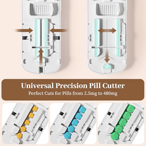 Image of Pill Cutter for Small Pills, Pill Splitter for Tiny Pills - Precisely Cuts into 1 /2, 1 /3, 1 /4 | Portable & Easy-Grip Design