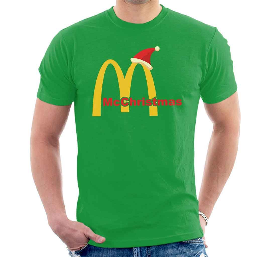 Cloud City 7 Men's Kelly Green Mcchristmas Christmas Mcdonalds Logo T-Shirt