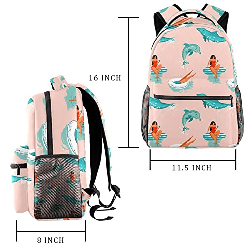 Sac à dos décontracté pour filles et garçons à rayures marinières - 2