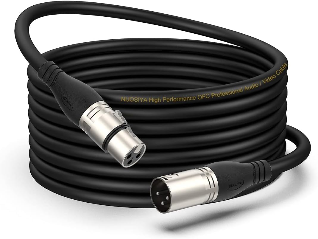Cavo XLR da 10 m, 1 confezione da 1 cavo per microfono, amplificatore, mixer, altoparlante