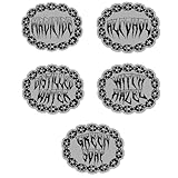 Professional Tattoo Bottle Labels, Brushed Aluminum Vinyl Stickers, Traditional Tattoo Chain Design, Black Gradient Hardcore Font, Waterproof, 5 Pack for Cleaning Solutions