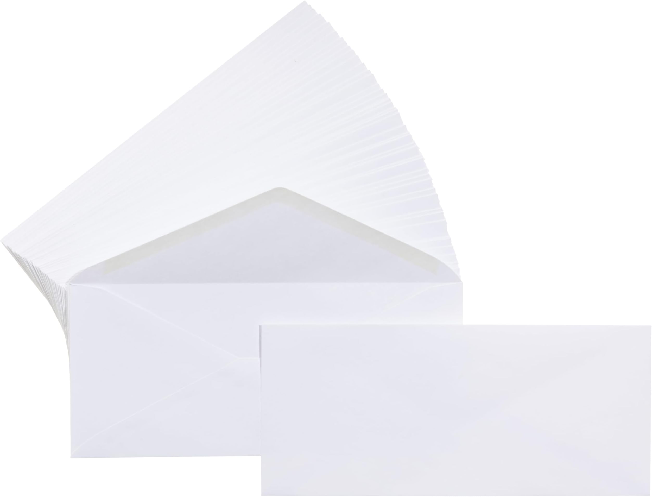 Amazon Basics #10 Business Letter Envelopes with Gummed Seal, No Tint, White, 500-Pack
